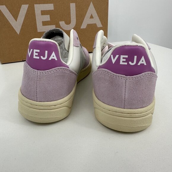 Veja V-10 Leather Sneakers size 8 Women's 39 EU Gravel/Menthol/Parme Trainers - Picture 7 of 12